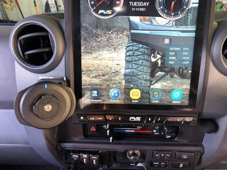 PVS Automotive - UHF Mounting Bracket Black to suit Toyota Landcruiser 70 Series - 4x4 Offroad Centre