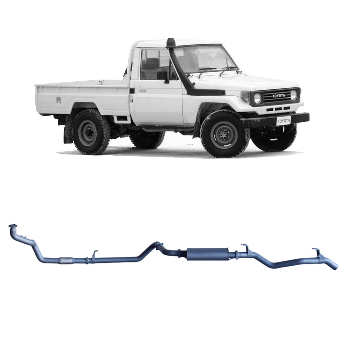 Redback - Redback Extreme Duty Exhaust for Toyota Landcruiser 78 Series (01/1990 - 01/2007), Toyota Landcruiser 75 Series (03/1990 - 11/1999) - 4x4 Offroad Centre
