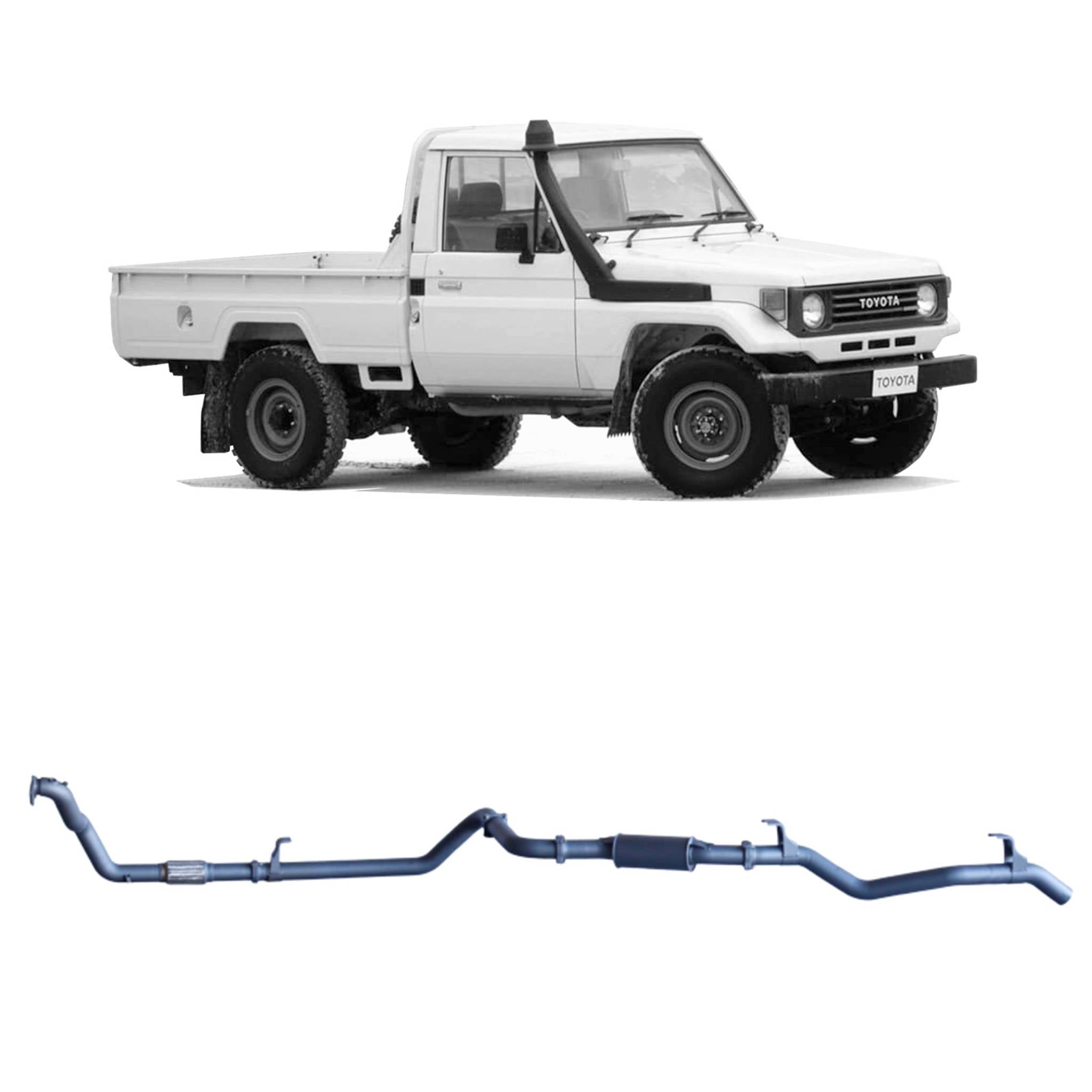Redback - Redback Extreme Duty Exhaust for Toyota Landcruiser 78 Series (01/1990 - 01/2007), Toyota Landcruiser 75 Series (03/1990 - 11/1999) - 4x4 Offroad Centre