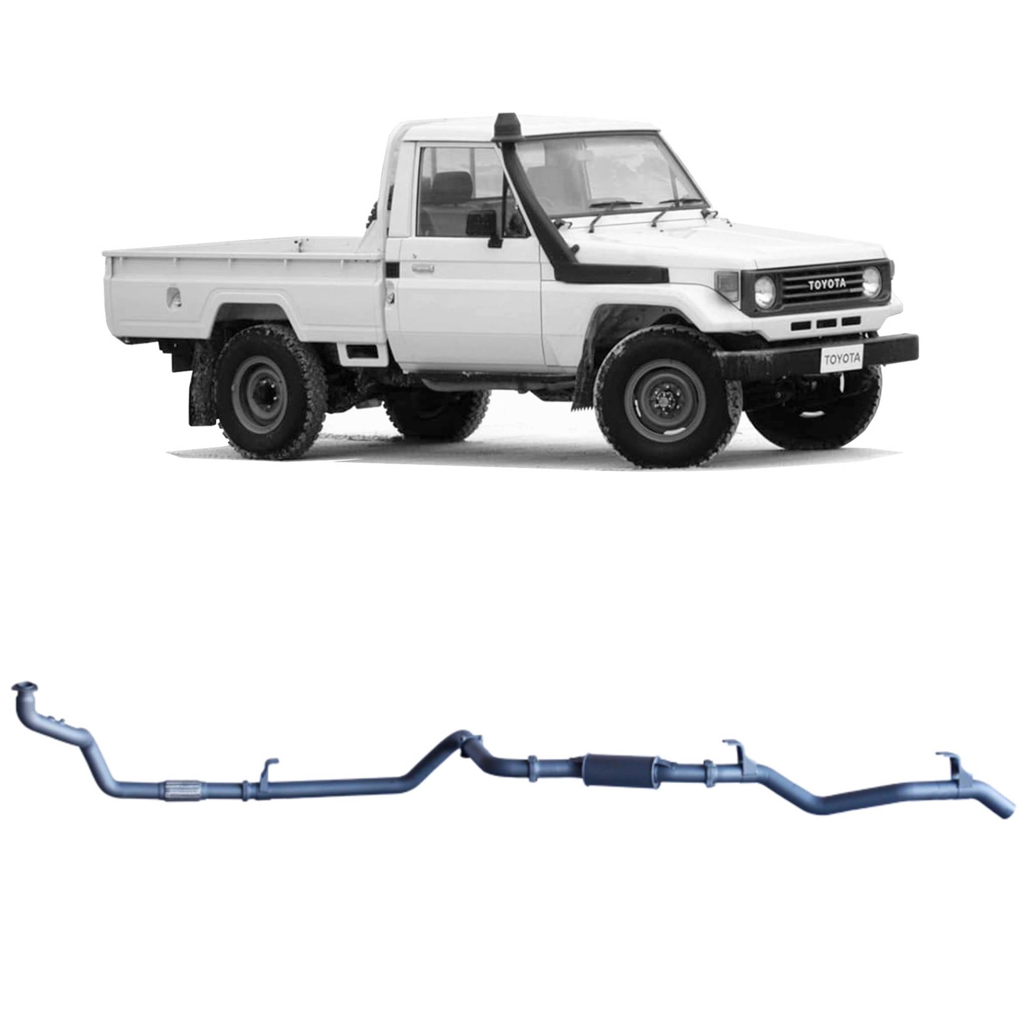 Redback - Redback Extreme Duty Exhaust for Toyota Landcruiser 78 Series (01/1990 - 01/2007), Toyota Landcruiser 75 Series (03/1990 - 11/1999) - 4x4 Offroad Centre