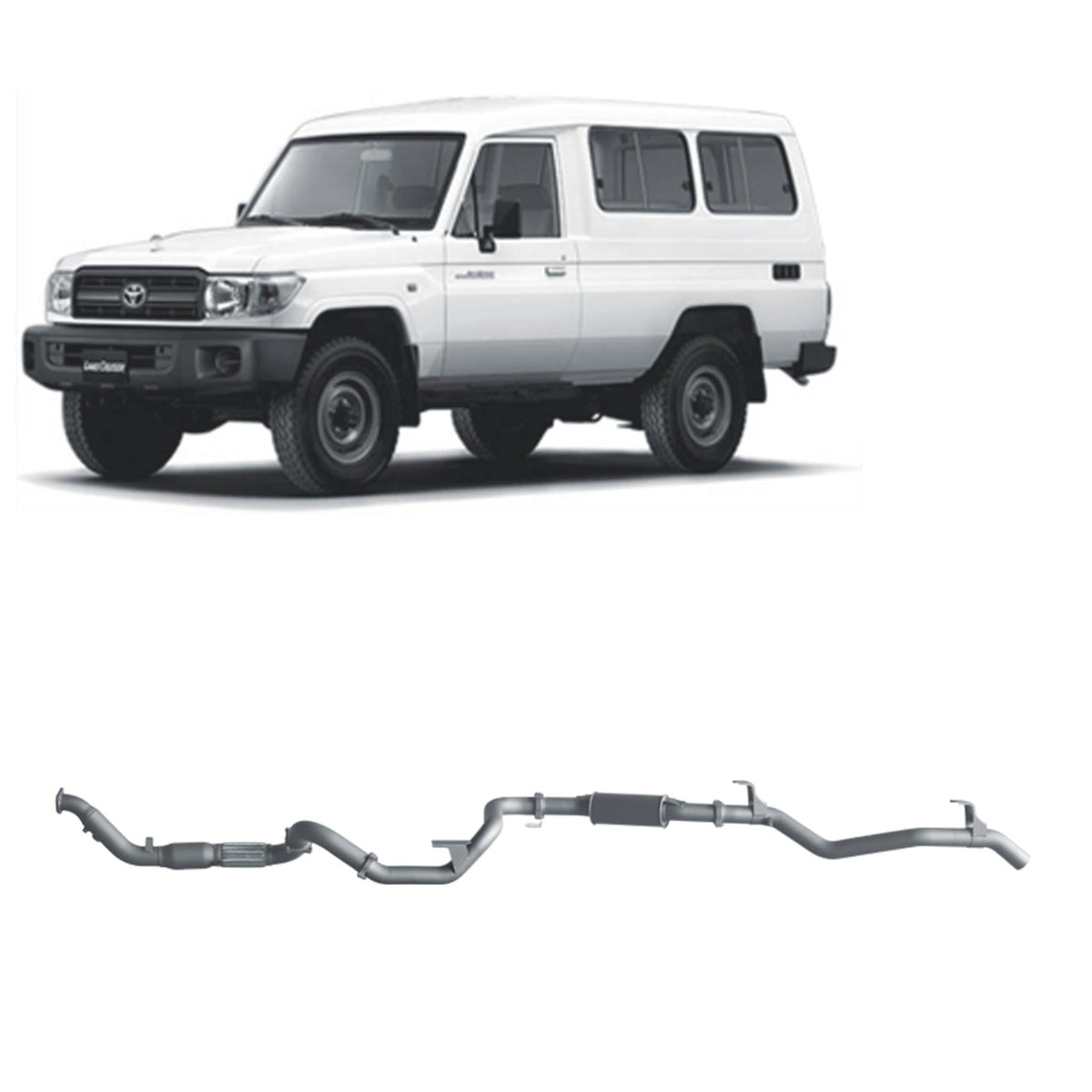 Redback - Redback Extreme Duty Exhaust for Toyota Landcruiser 78 Series 4.2L TD (01/2001 - 01/2007) - 4x4 Offroad Centre