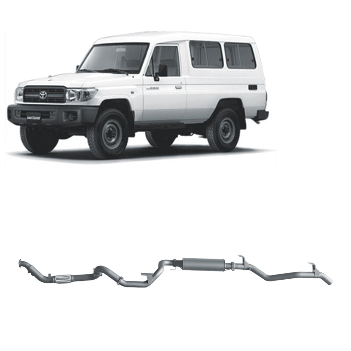 Redback - Redback Extreme Duty Exhaust for Toyota Landcruiser 78 Series 4.2L TD (01/2001 - 01/2007) - 4x4 Offroad Centre