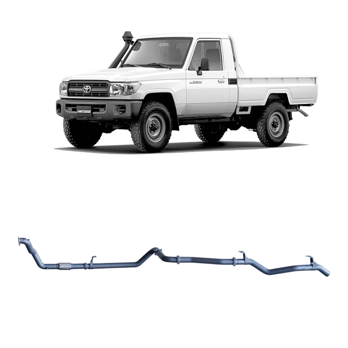 Redback - Redback Extreme Duty Exhaust for Toyota Landcruiser 79 Series 4.2L 1HZ (10/1999 - 01/2007) - 4x4 Offroad Centre