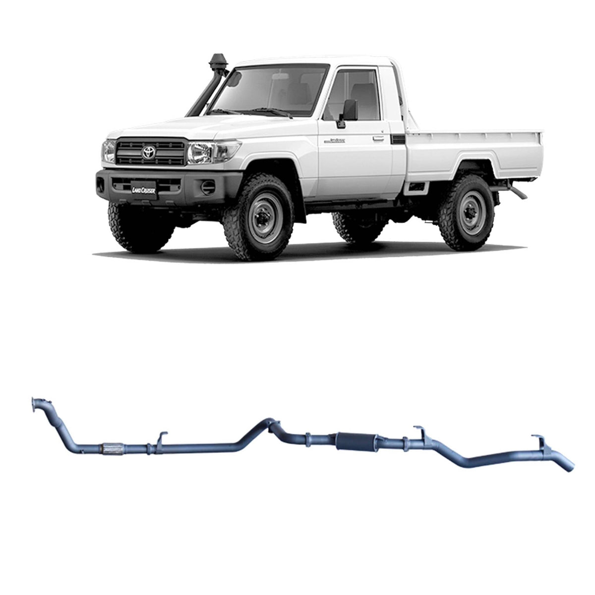Redback - Redback Extreme Duty Exhaust for Toyota Landcruiser 79 Series 4.2L 1HZ (10/1999 - 01/2007) - 4x4 Offroad Centre