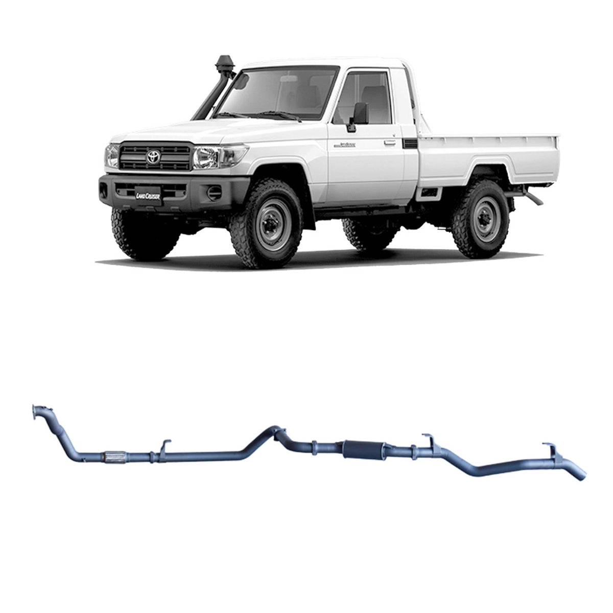Redback - Redback Extreme Duty Exhaust for Toyota Landcruiser 79 Series 4.2L 1HZ (10/1999 - 01/2007) - 4X4OC™ | 4x4 Offroad Centre