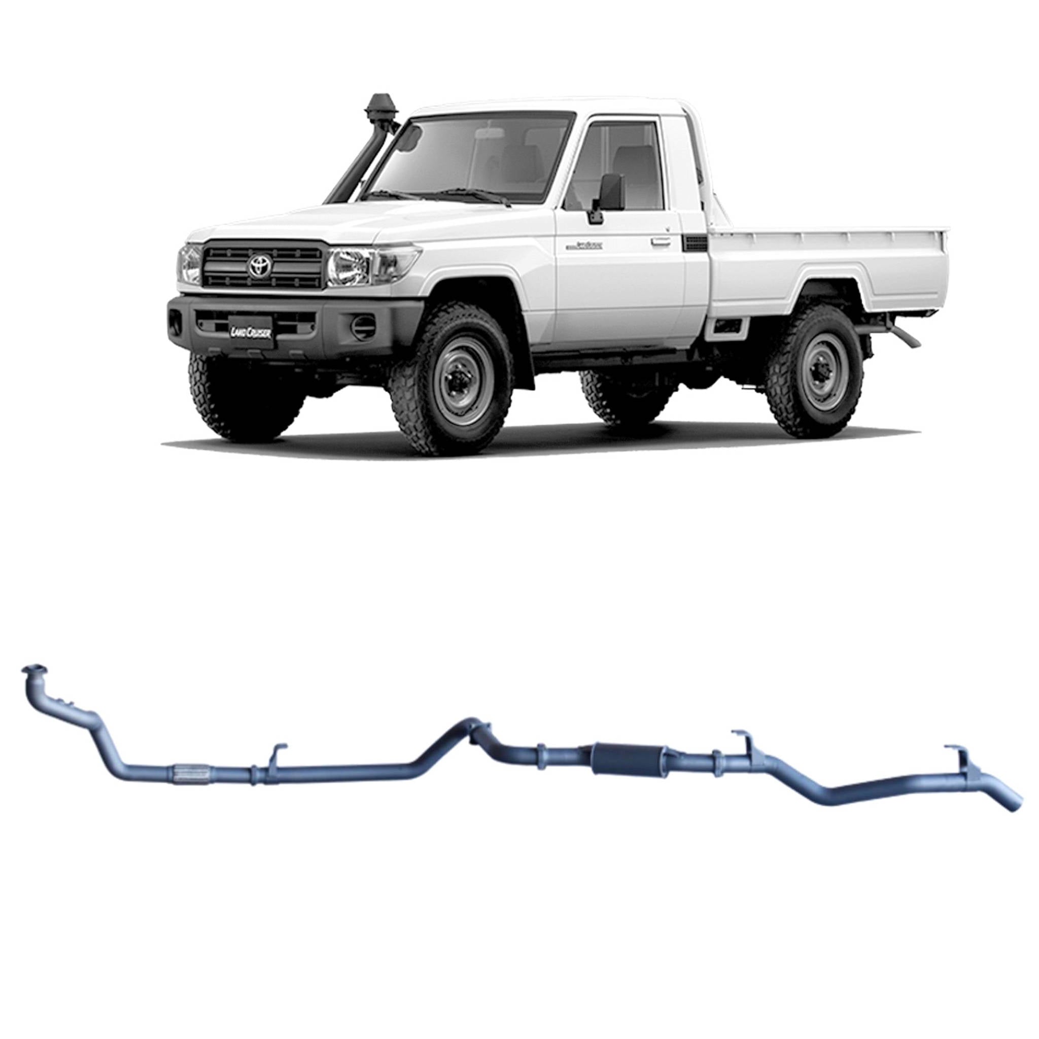 Redback - Redback Extreme Duty Exhaust for Toyota Landcruiser 79 Series 4.2L 1HZ (10/1999 - 01/2007) - 4x4 Offroad Centre