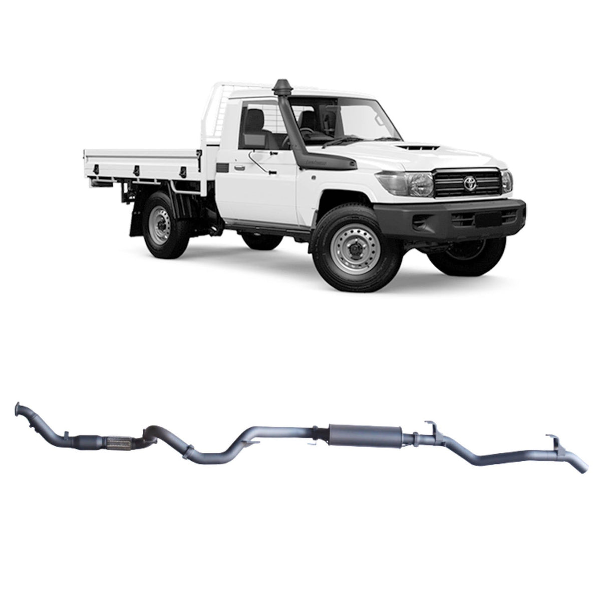 Redback - Redback Extreme Duty Exhaust for Toyota Landcruiser 79 Series Single Cab (03/2007 - 10/2016) - 4x4 Offroad Centre