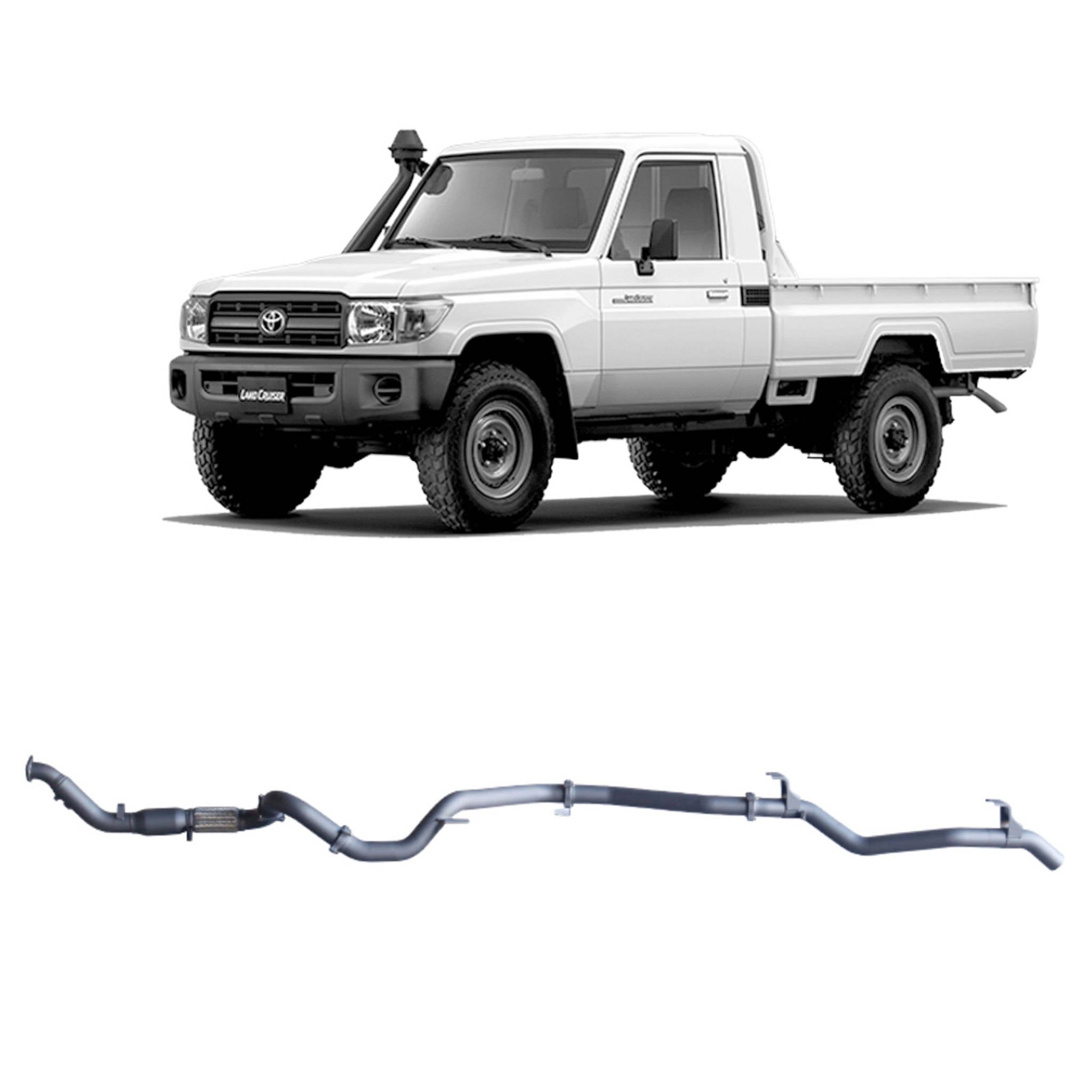 Redback - Redback Extreme Duty Exhaust for Toyota Landcruiser 79 Series Single Cab (03/2007 - 10/2016) - 4x4 Offroad Centre