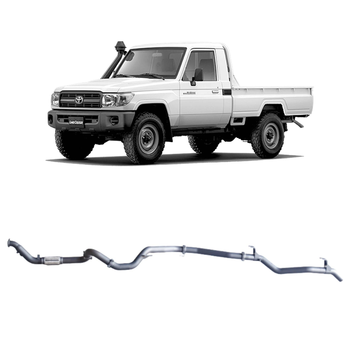 Redback - Redback Extreme Duty Exhaust for Toyota Landcruiser 79 Series Single Cab (03/2007 - 10/2016) - 4x4 Offroad Centre