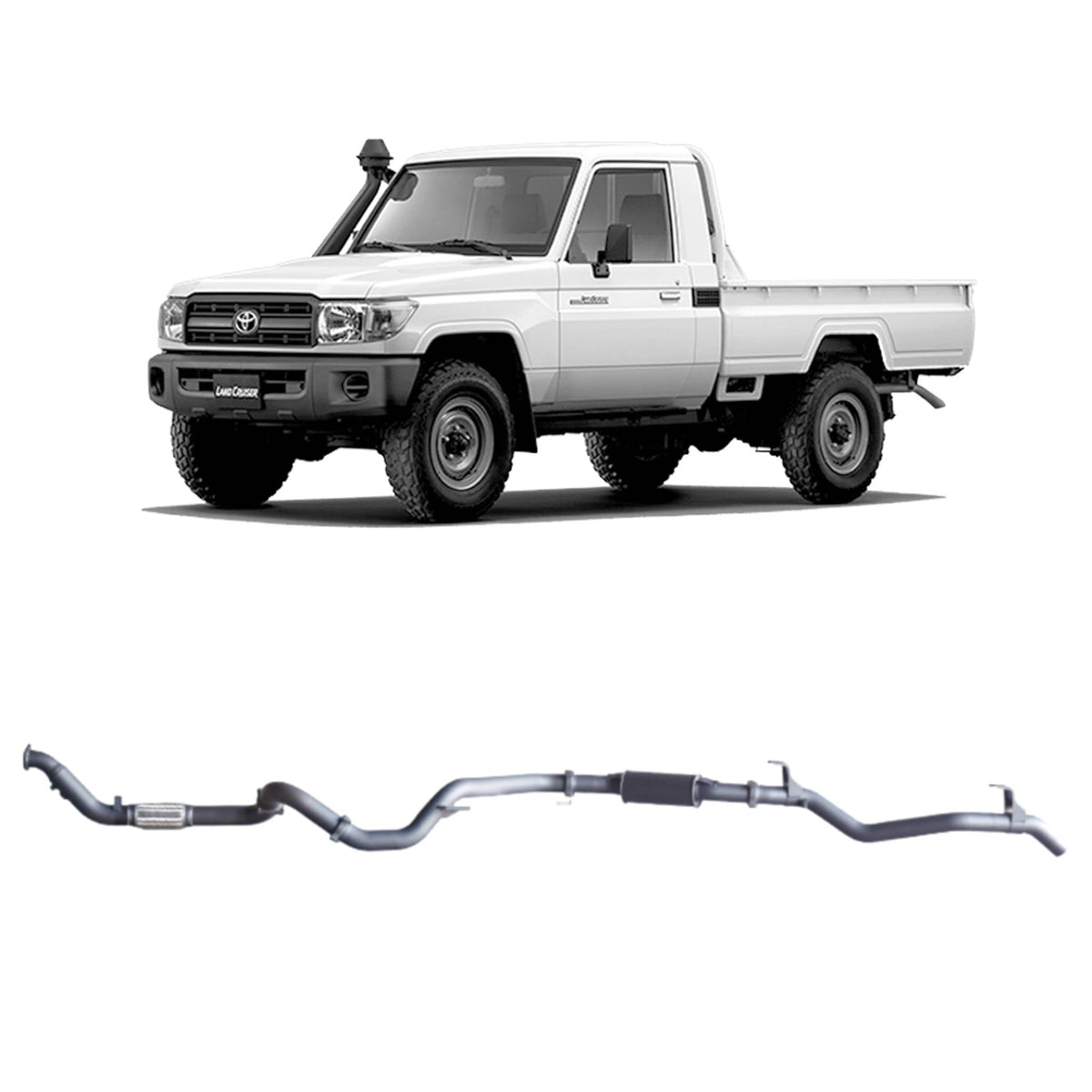 Redback - Redback Extreme Duty Exhaust for Toyota Landcruiser 79 Series Single Cab (03/2007 - 10/2016) - 4x4 Offroad Centre