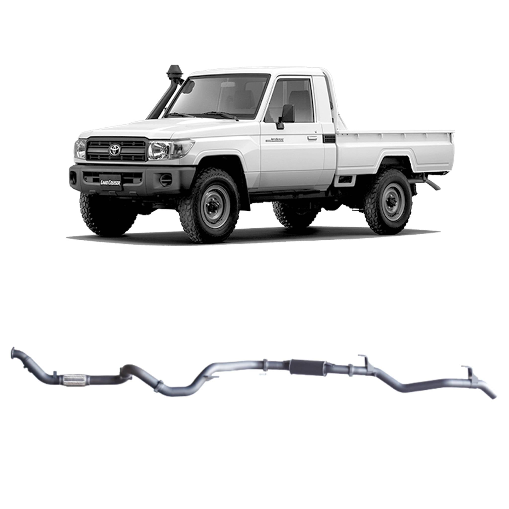 Redback - Redback Extreme Duty Exhaust for Toyota Landcruiser 79 Series Single Cab (03/2007 - 10/2016) - 4x4 Offroad Centre