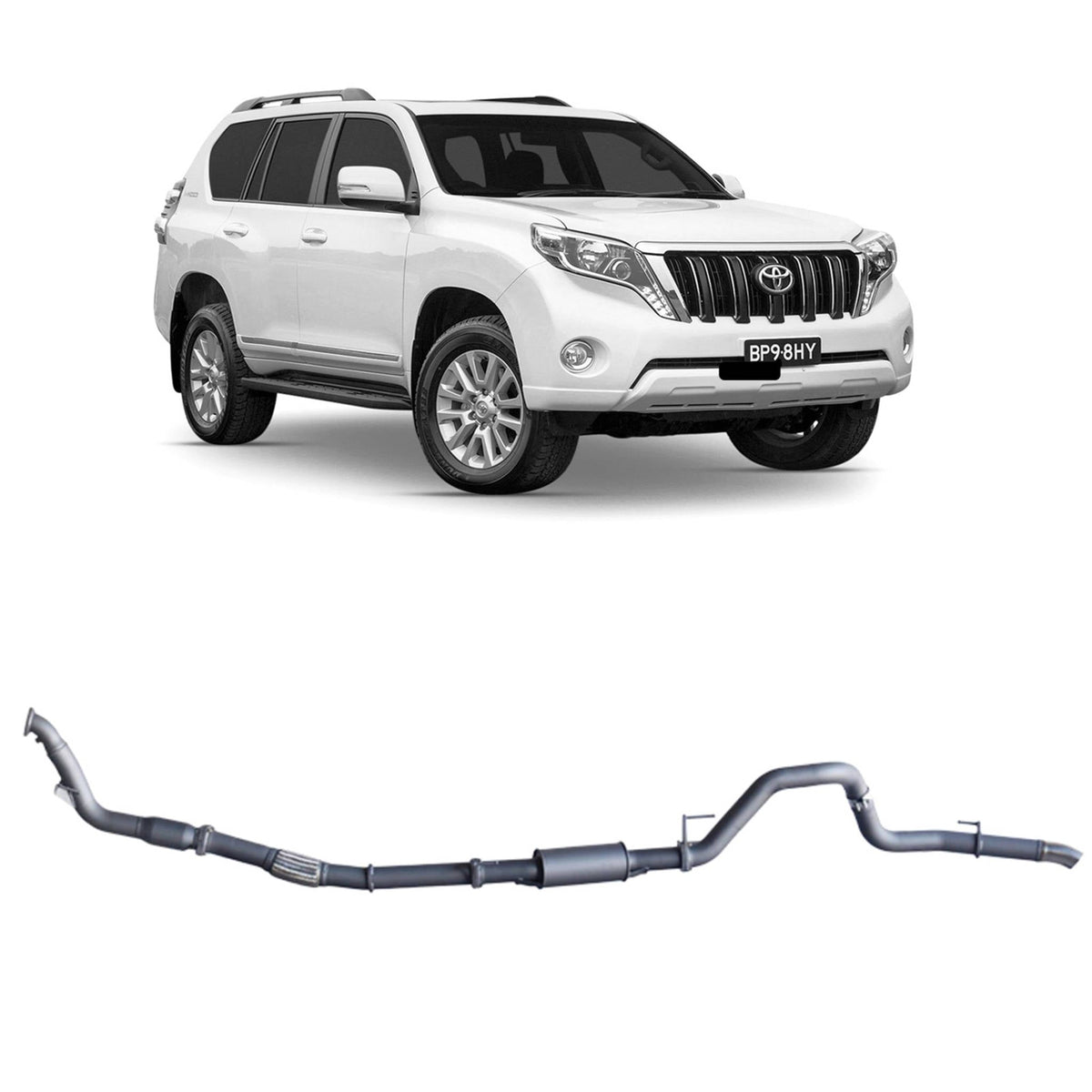 Redback - Redback Extreme Duty Exhaust for Toyota Prado 120/150 Series 1KD - FTV (11/2006 - 07/2015) - 4x4 Offroad Centre
