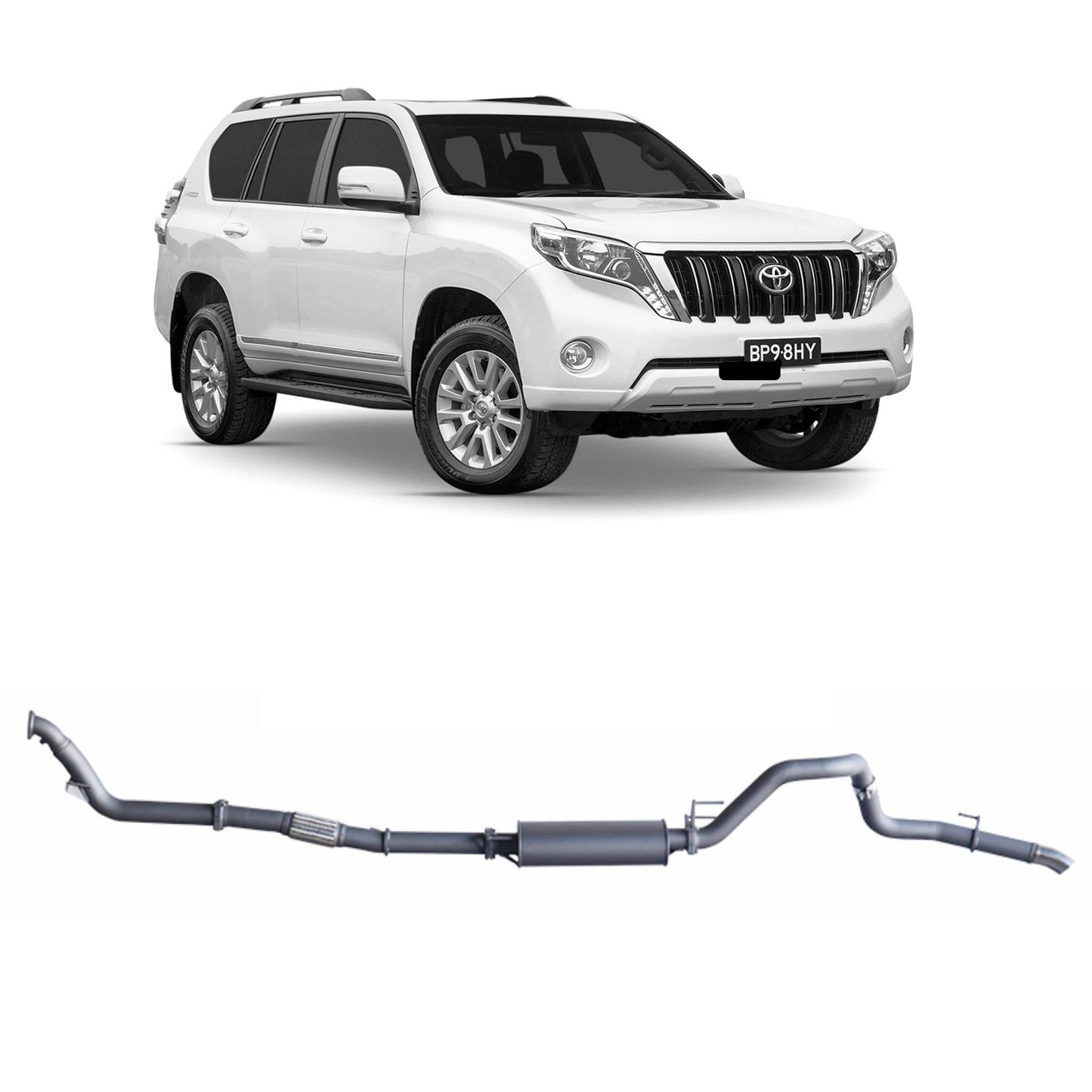 Redback - Redback Extreme Duty Exhaust for Toyota Prado 120/150 Series 1KD - FTV (11/2006 - 07/2015) - 4x4 Offroad Centre