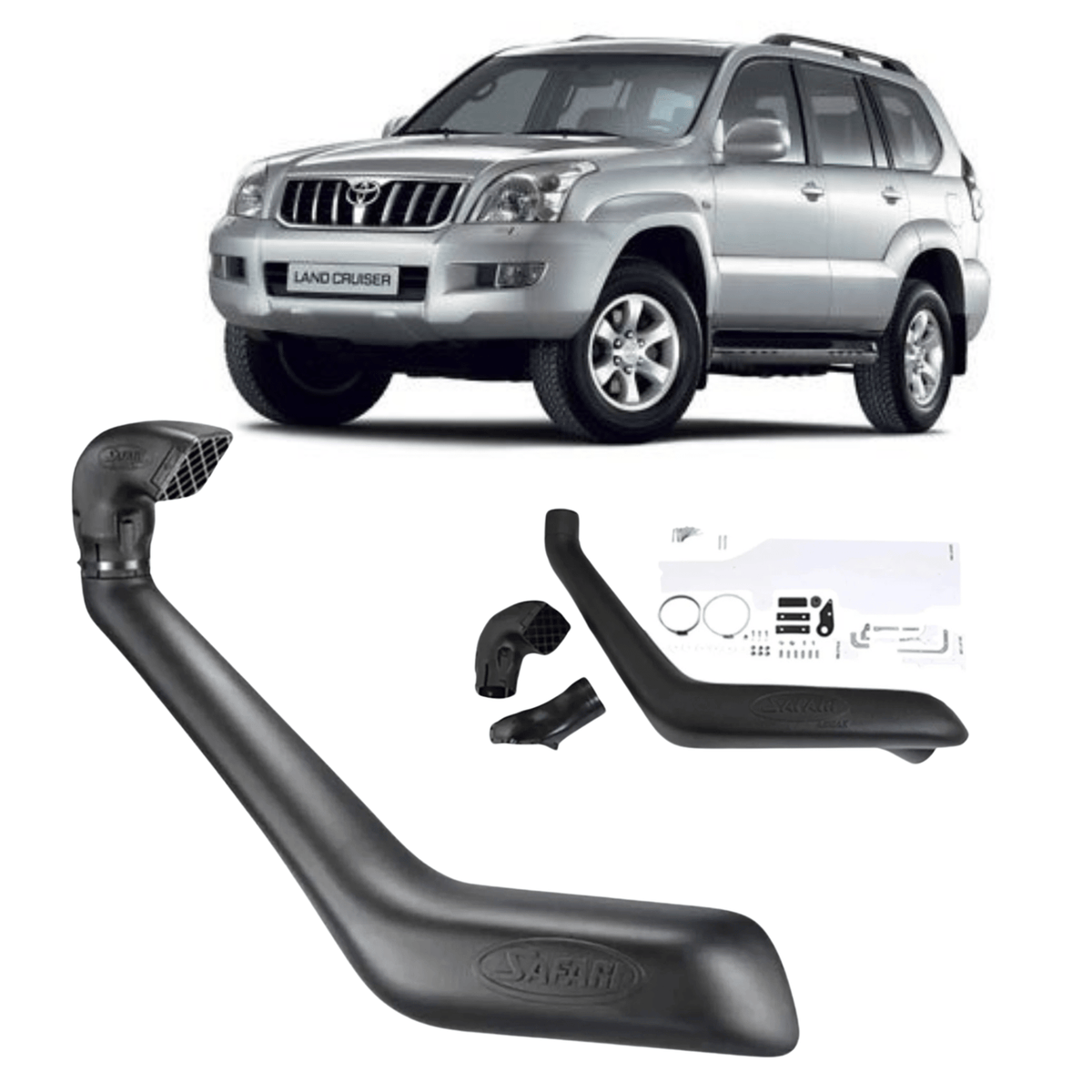 Safari - Safari Snorkel for Toyota Prado 120 Series 3.0L Diesel Engines (12/2002 - 09/2009) - 4X4OC™ | 4x4 Offroad Centre