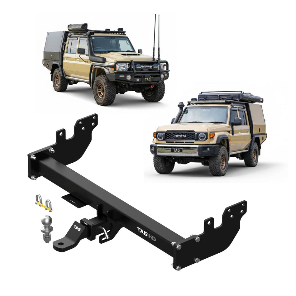 TAG Heavy Duty Towbar & Direct Fit Wiring for Toyota Landcruiser 79 Series Single and Dual Cab (10/2012 - on)