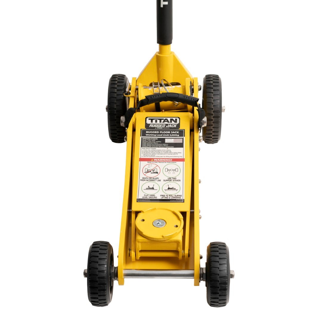 Titan Terrain - 3 TONNE RUGGED FLOOR JACK - CANARY YELLOW 'LIMITED EDITION' - 4x4 Offroad Centre