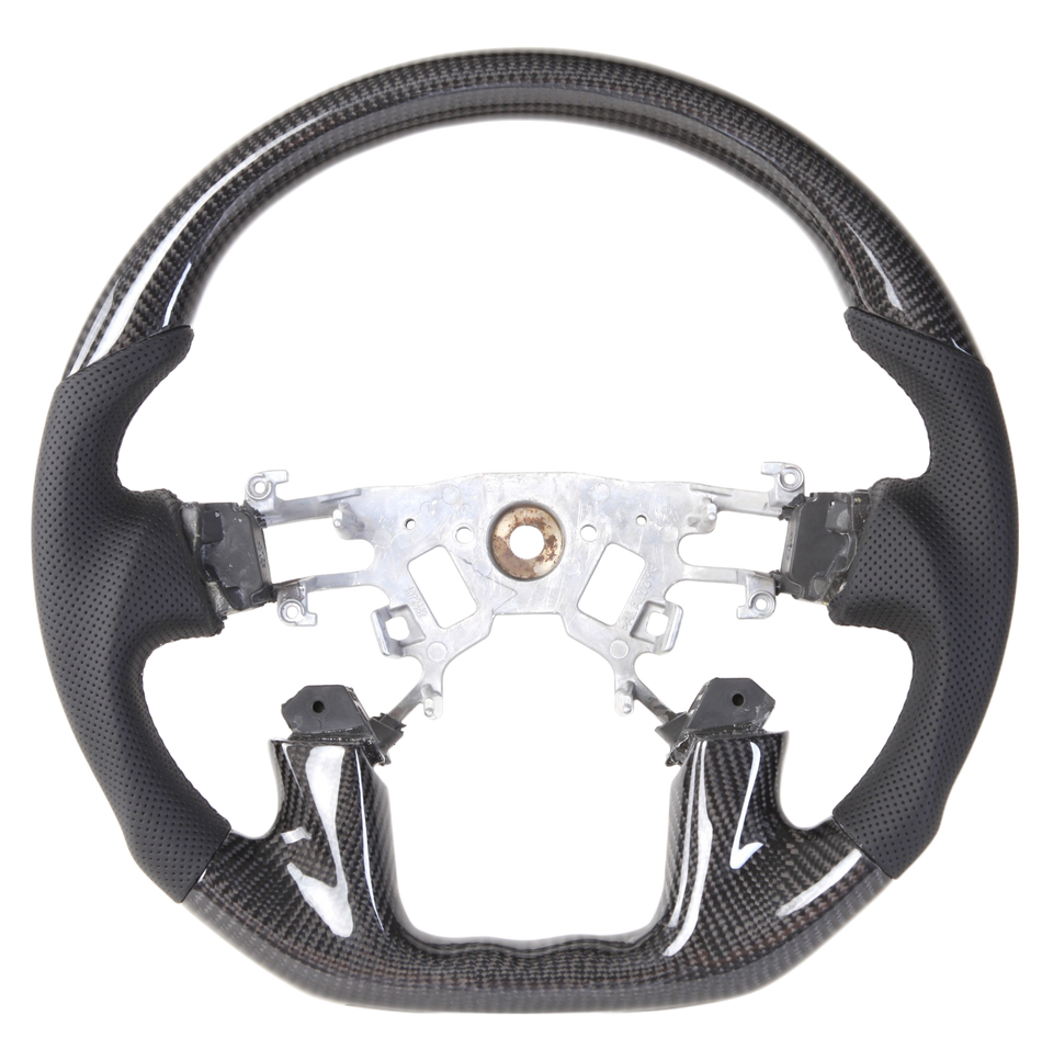 Classic Carbon Black Leather/Perforated Sides Steering Wheel Core to suit Nissan Y62 Patrol 2013-2017